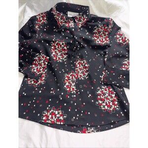 Modern Essentials Medium Multicolor 3/4 Sleeve Blouse Geometric Office Career A